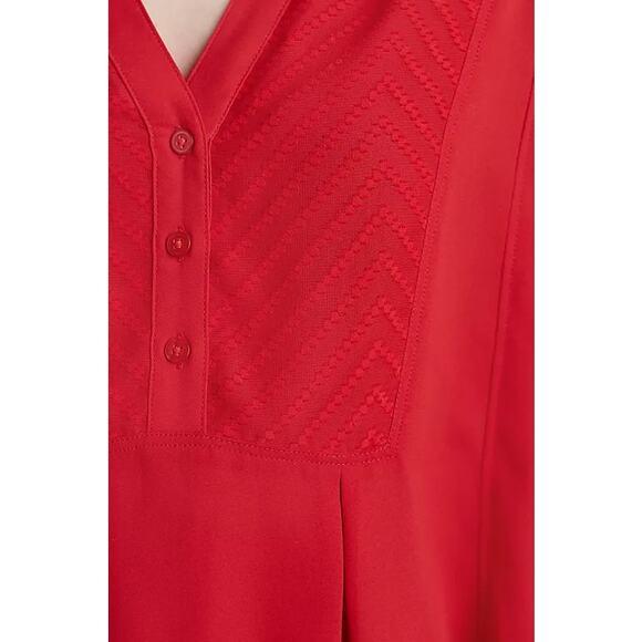 Anthropologie Maeve De Stijl‎ Popover Chiffon Blouse Red Size 2 - Picture 2 of 11